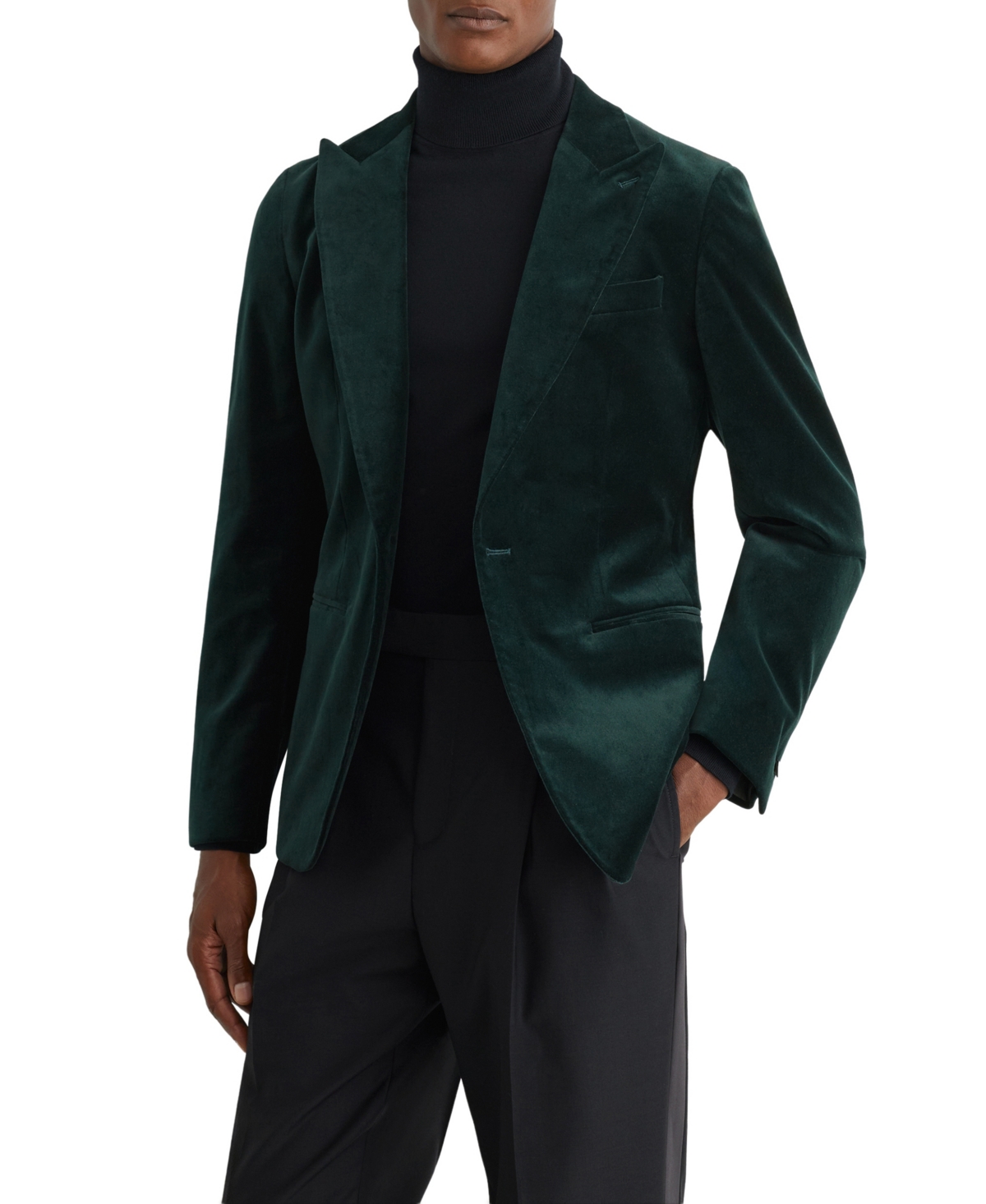 Reiss Men's Velvet Tailored-Fit Single-Breasted Blazer