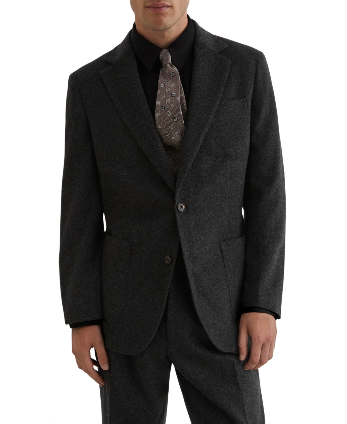 Reiss Men's Collin Wool-Blend Flannel Tailored-Fit Single-Breasted Blazer