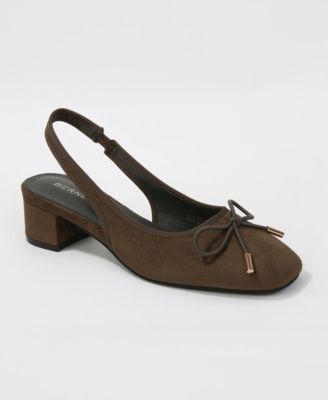 Maliyah Bow Accent Block Heel Slingback Pumps