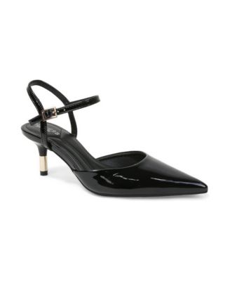 Hee D'Orsay Pumps with Gold-Tone Accent Kitten Heel