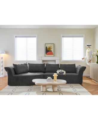  Modern Minimalist Modular Sectional Sofa, Dark Gray