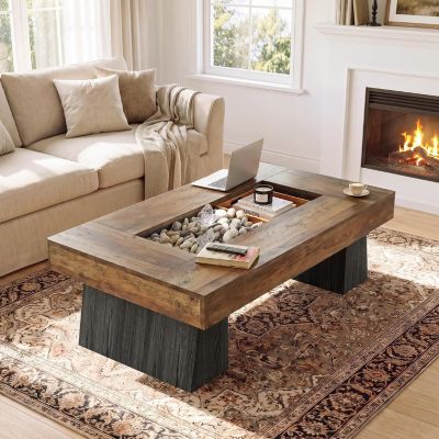 Coffee Table for Living Room, 47.24" Center Table with Storage