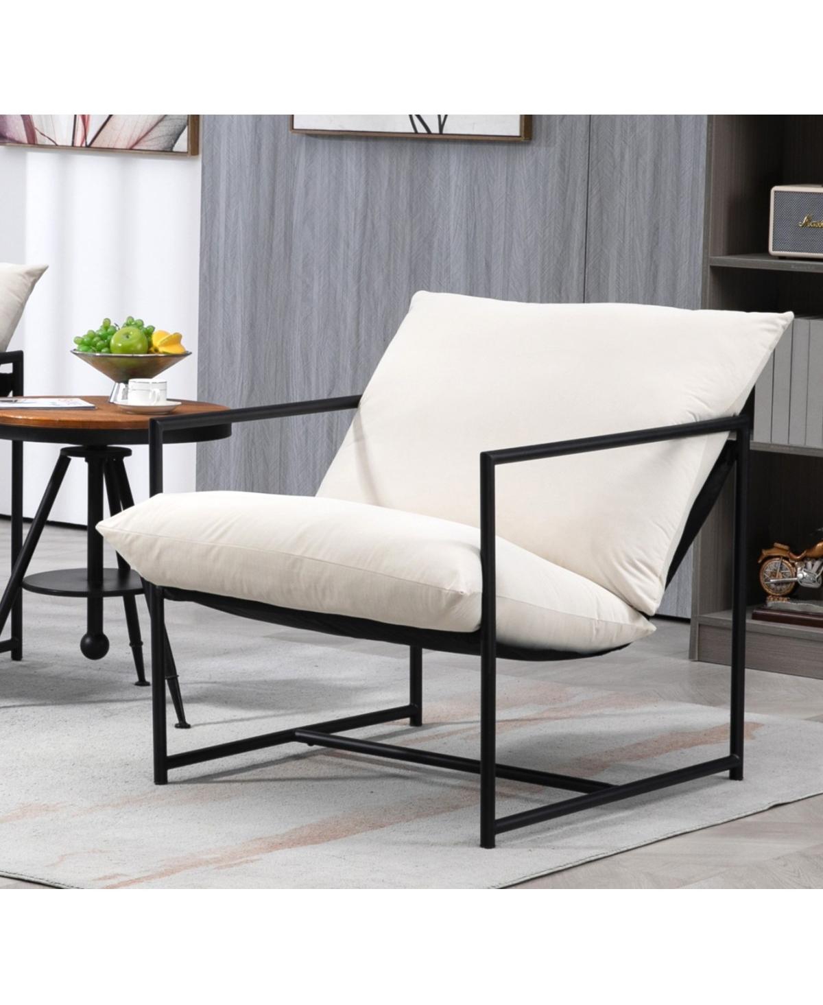 Streamdale Furniture Sleek Modern Velvet Accent Chair with Metal Frame
