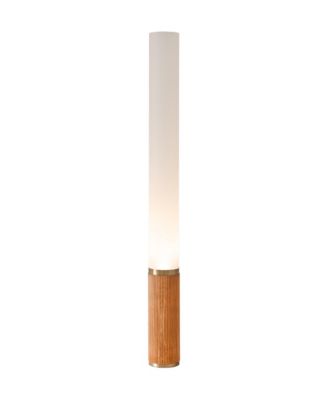 Tambo Cylindro, 60" Accent Floor Lamp, Natural Ash, Weathered Brass