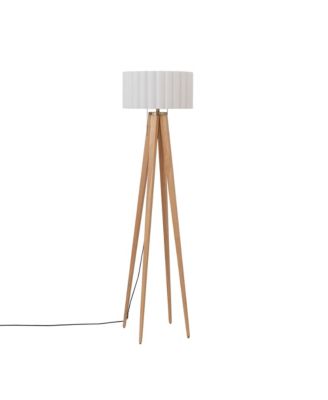 Quattro Floor Lamp, Scallop  Shade Weathered Brass