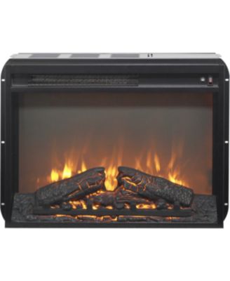 23" Electric Fireplace Insert Heater with Log Set and Realistic Flame