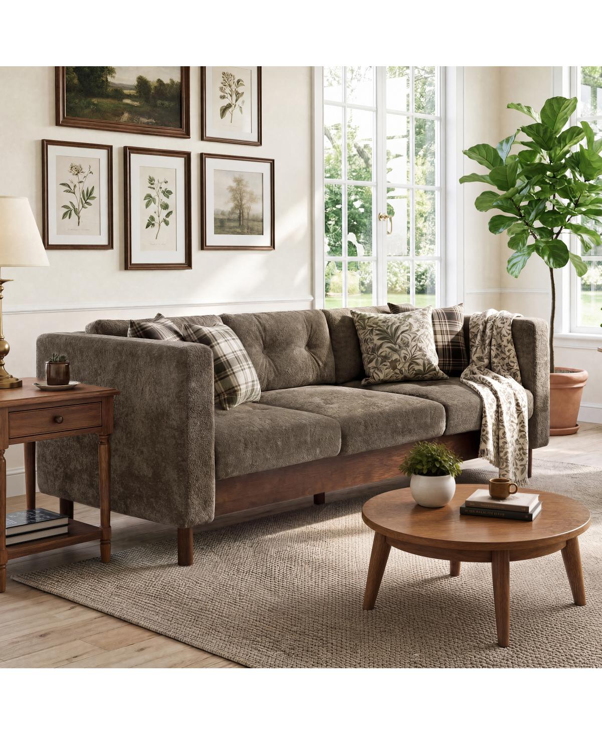 Streamdale Furniture 78" Modern 3-Seater Chenille Sofa