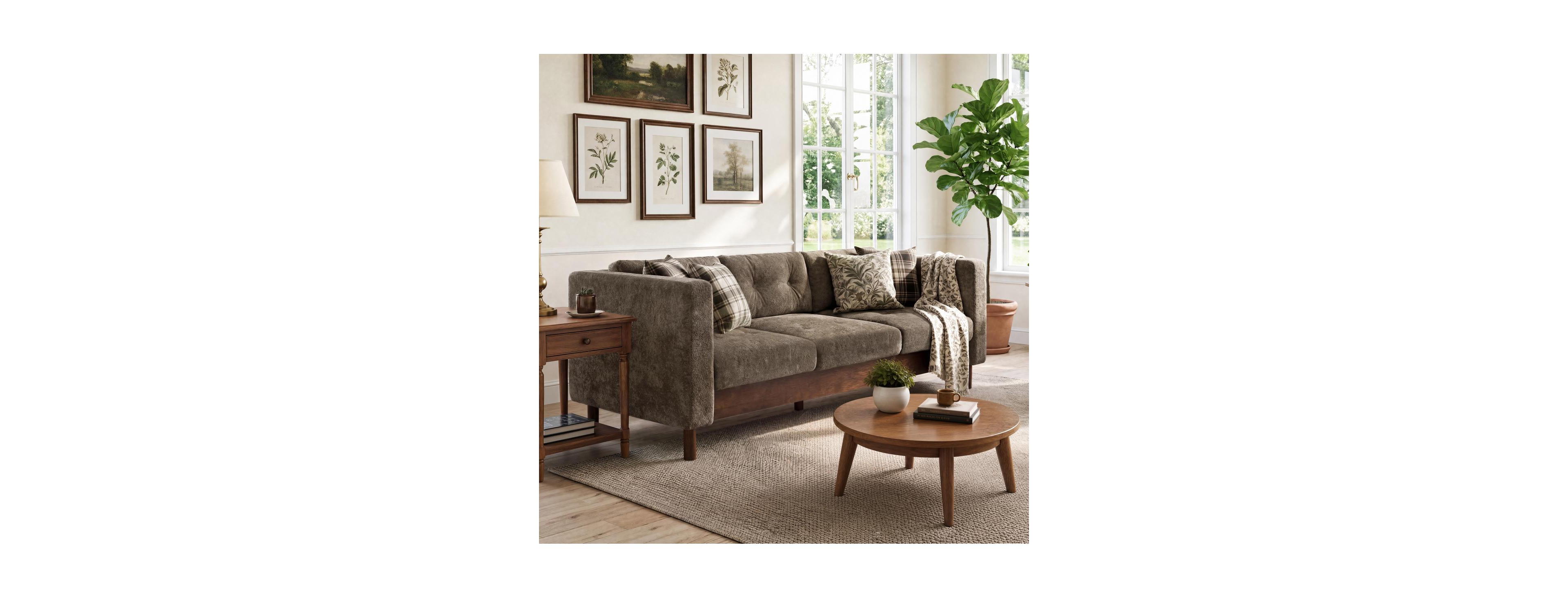 Streamdale Furniture 78" Modern 3-Seater Chenille Sofa