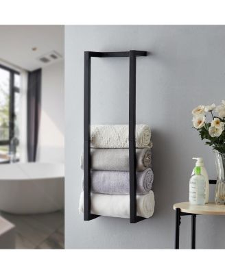 Bathroom Hardware Towel Rack Wall Mounted Metal Bath Organizer