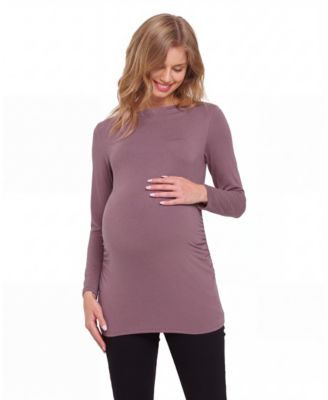 Maternity Long-Sleeve Boat Neck Tunic