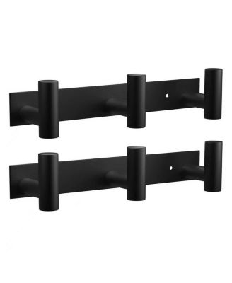 2 Pack Wall Mount Hook Rack Robe Bag Key Towel Hanger Organizer 3 Hooks Bathroom Hardware