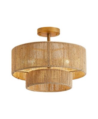 3-Light Traditional Farmhouse Wabi-Sabi Flush Mount Light