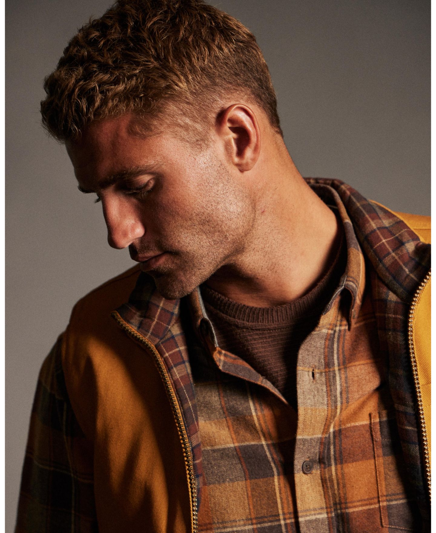 Мужской жилет Weatherproof Vintage Plaid Flannel Canvas Vest, цвет: Золотой — фото 8