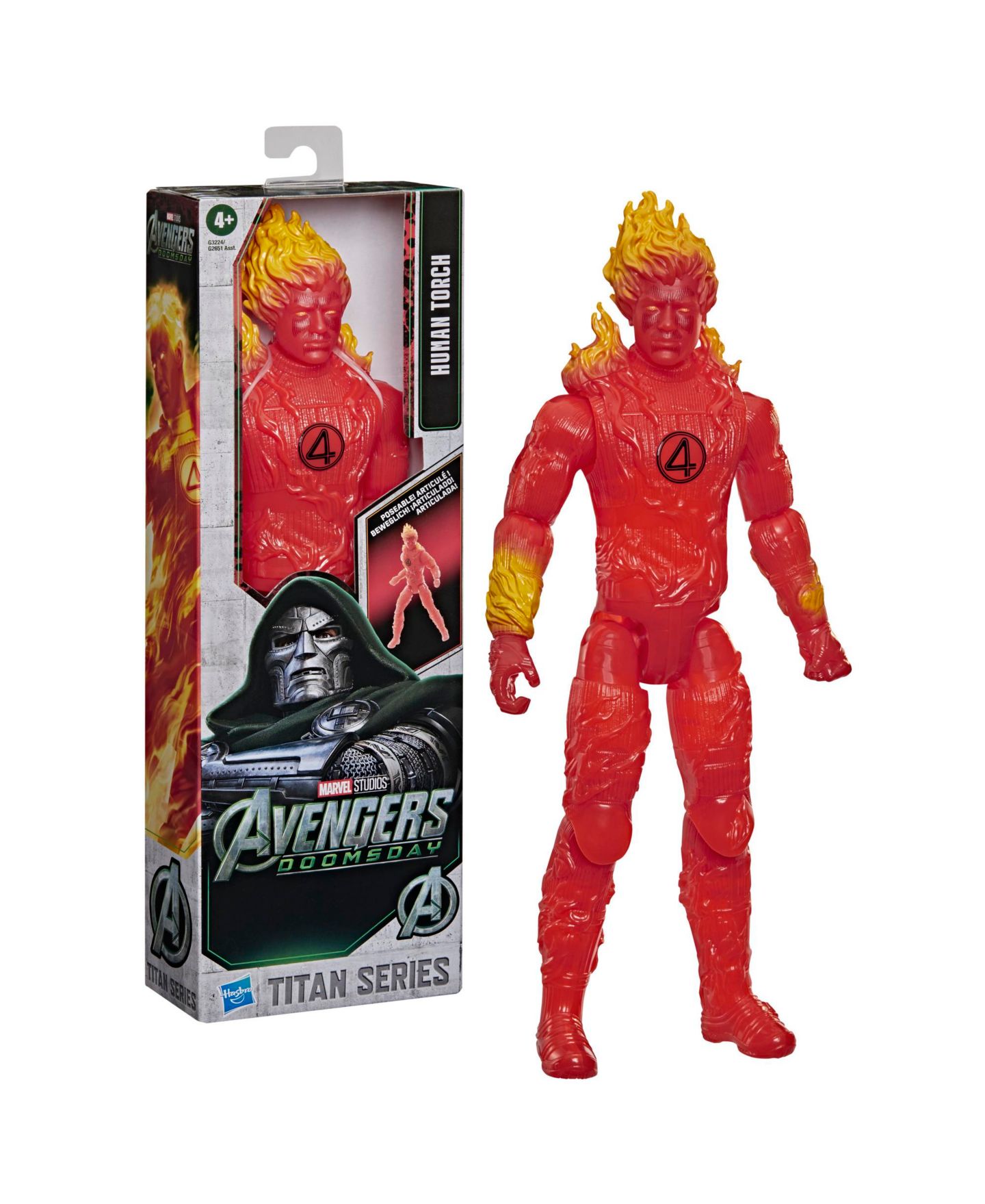 Детская фигурка Marvel Avengers: Doomsday Titan Series Human Torch 11.5" Action Figure, Ages 4+ — фото 2