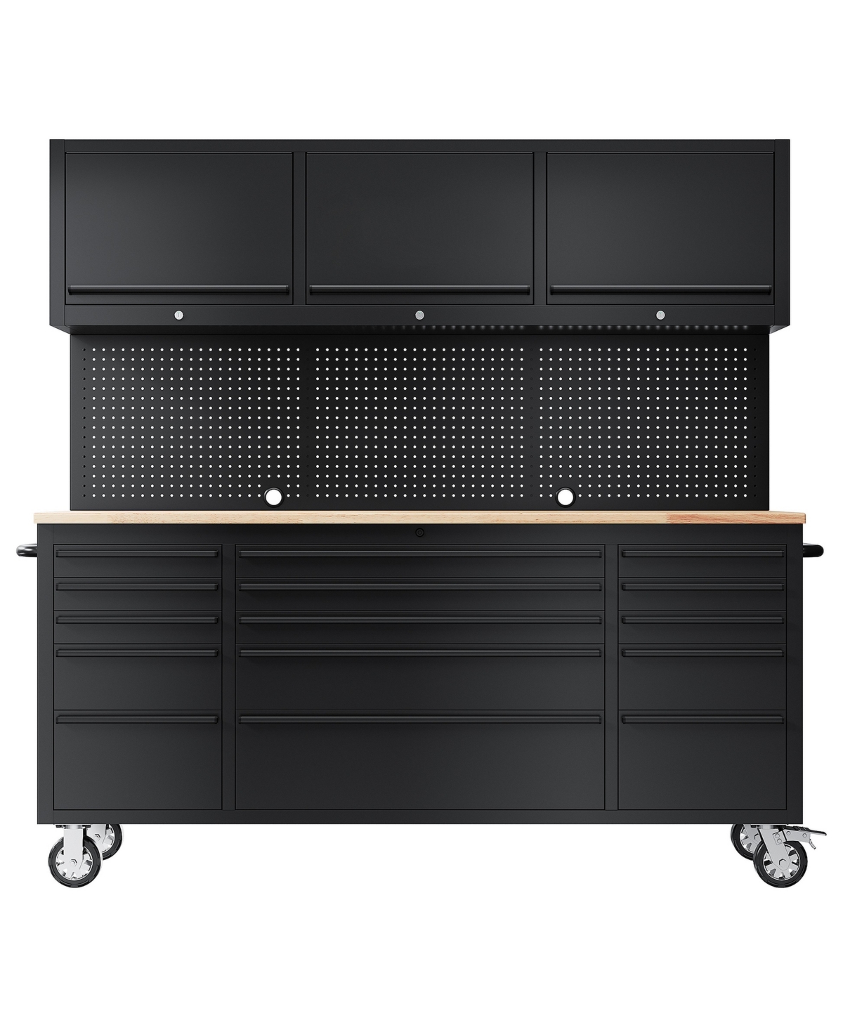 Gaomon Heavy Duty 72" Mobile Workbench, 15 Drawer Tool Cart with Storage and Locking Cabinets