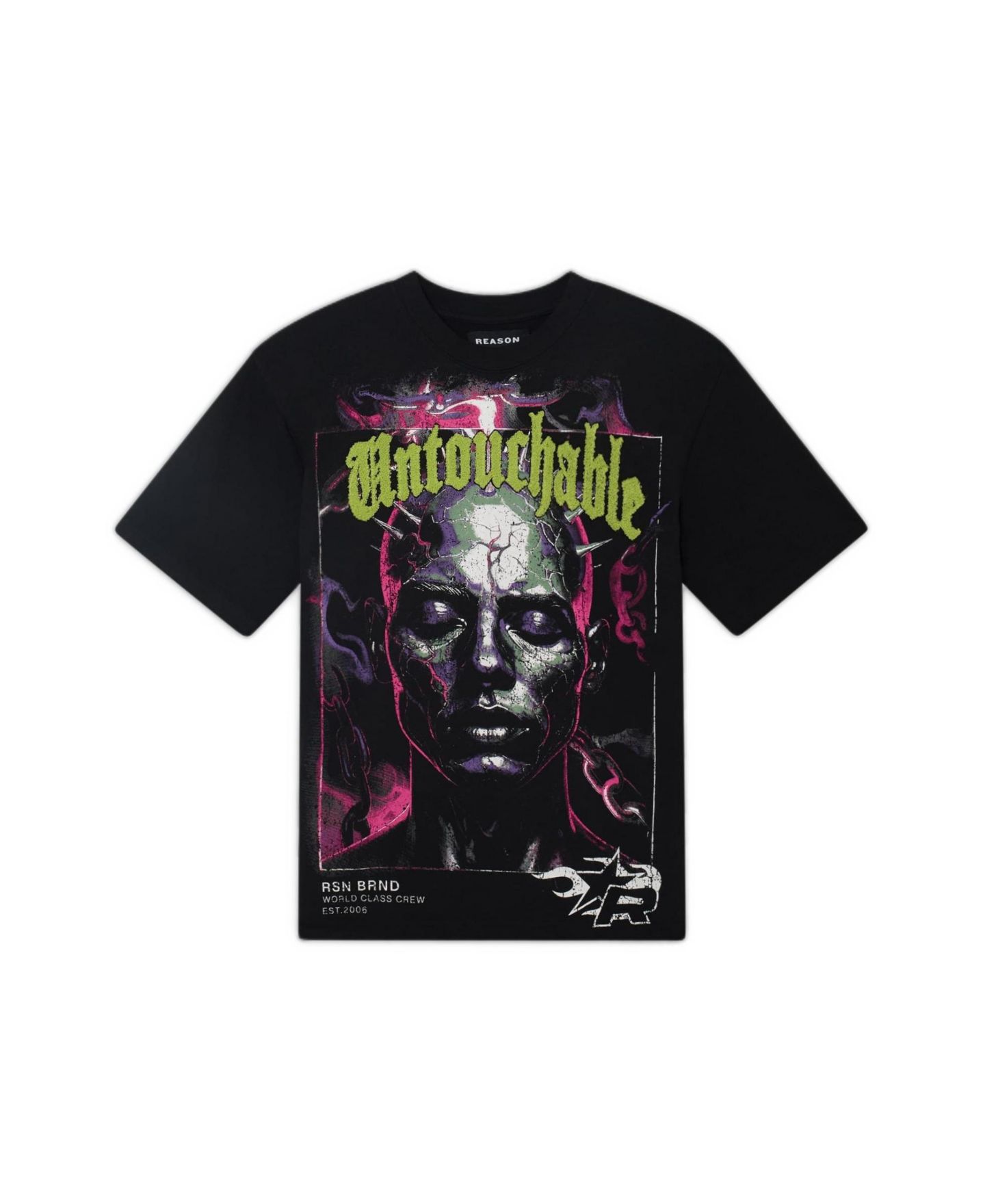 Мужская футболка Reason Untouchable Chenille Patched Short Sleeve, цвет: Чёрный — фото 3