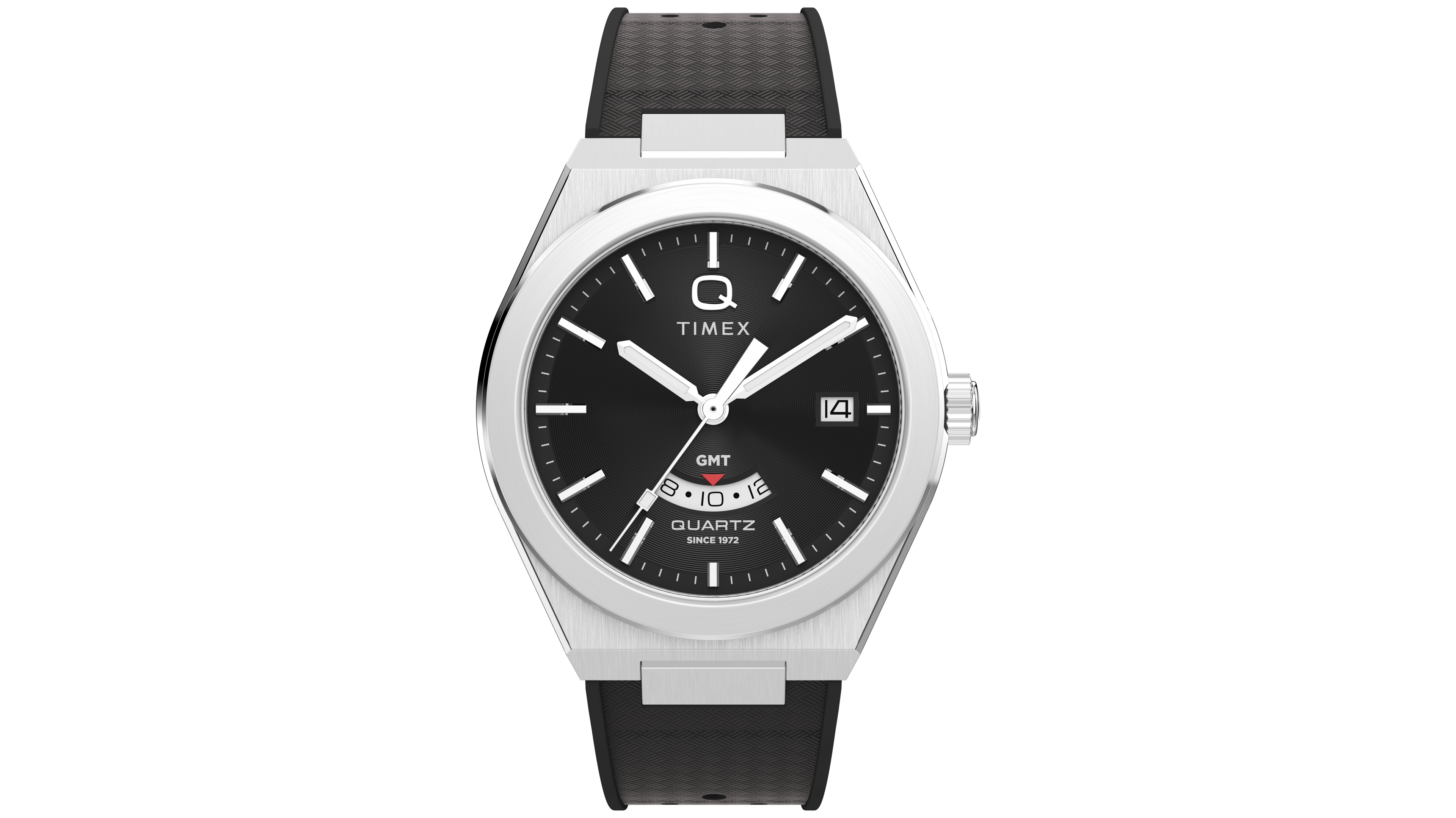 Timex Men's Quartz Analog Continental Gmt Black Rubber Watch 39mm