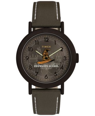 Unisex Quartz Harry Potter Sorting Hat Brown Leather Watch 37mm