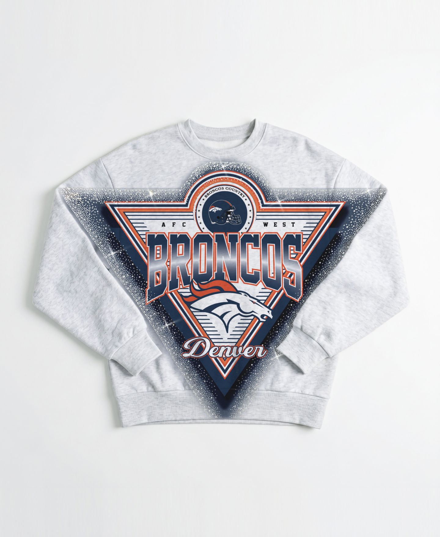 Женская толстовка Gameday Couture Heather Gray Denver Broncos Chasing Victory Rhinestone Spray Oversized Fleece — фото 2