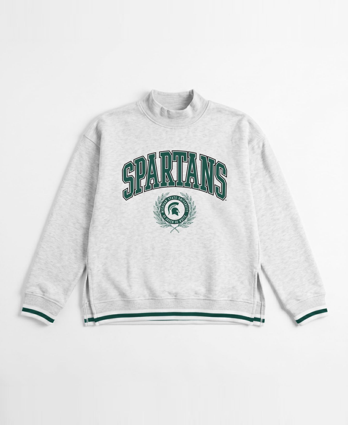 Женская толстовка Gameday Couture Heather Gray Michigan State Spartans Rally Point Contrast Stripe Mock Neck — фото 2