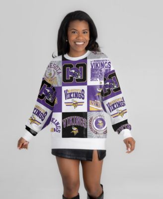 Women's White Minnesota Vikings Highlight Reel Repeat Premium Fleece Sweatshirt