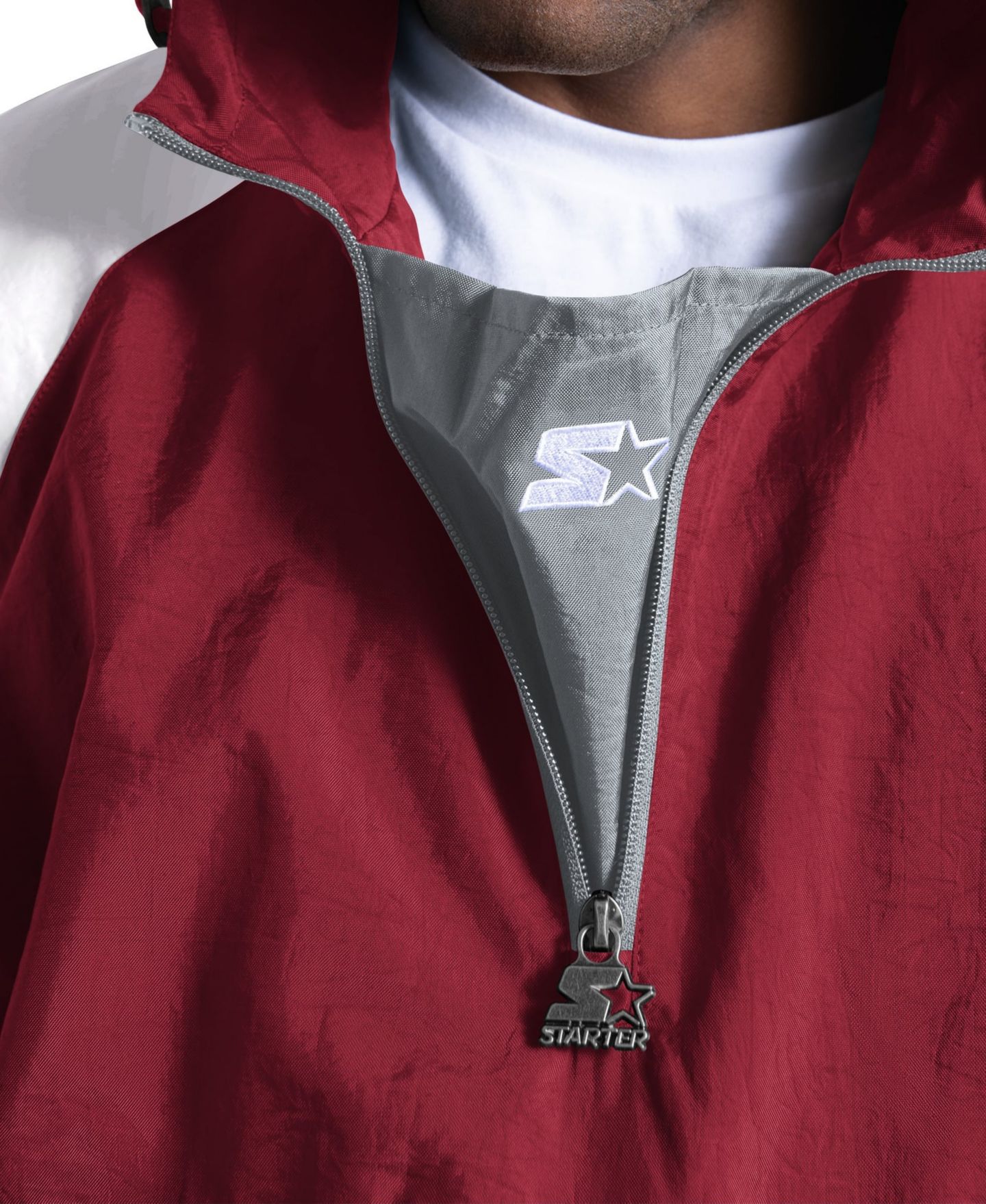 Мужская куртка Starter Crimson Alabama Crimson Tide Street Cut Half-Zip — фото 2