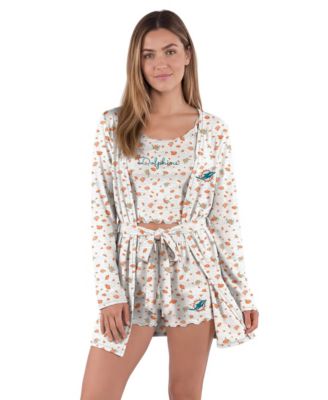 Women's Heather Gray/Orange Miami Dolphins Cora Hacci Knit Sleep Set