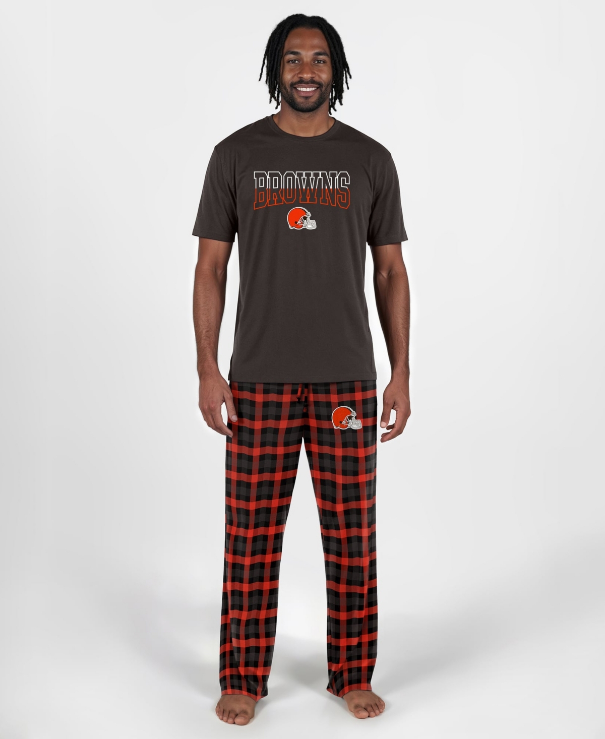 Concepts Sport Men's Brown Cleveland Browns Highland Sleep Set - Brown, Orange