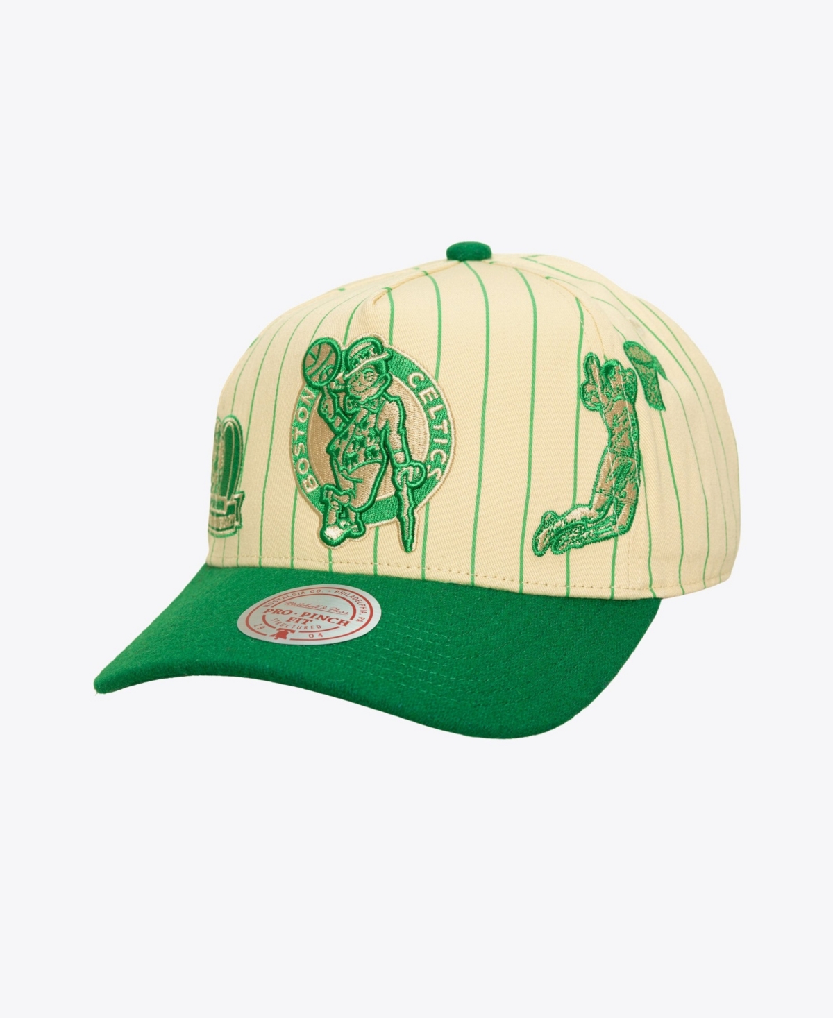 Mitchell & Ness Men's Cream Boston Celtics Retro Roots Stripe Pro Adjustable Hat - Cream