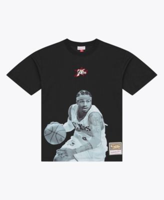 Men's Allen Iverson Black Philadelphia 76ers Hardwood Classics Player T-Shirt