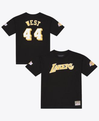 Men's Jerry West Black Los Angeles Lakers Hardwood Classics Name Number Classic T-Shirt