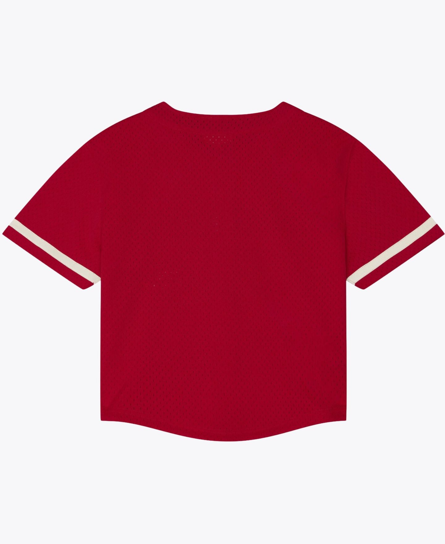 Женский топ Mitchell & Ness Scarlet San Francisco 49ers Retro Roots Baseball Jersey — фото 2