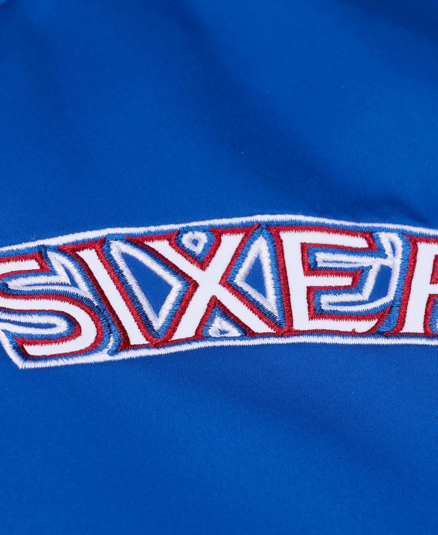 Мужская куртка Mitchell & Ness Royal Philadelphia 76ers Throw It Back Heavyweight Satin Full-Zip — фото 8