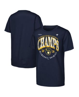 Big Boys' and Girls' Navy Milwaukee Brewers 2026 NL Central Division Champions Locker Room T-Shirt