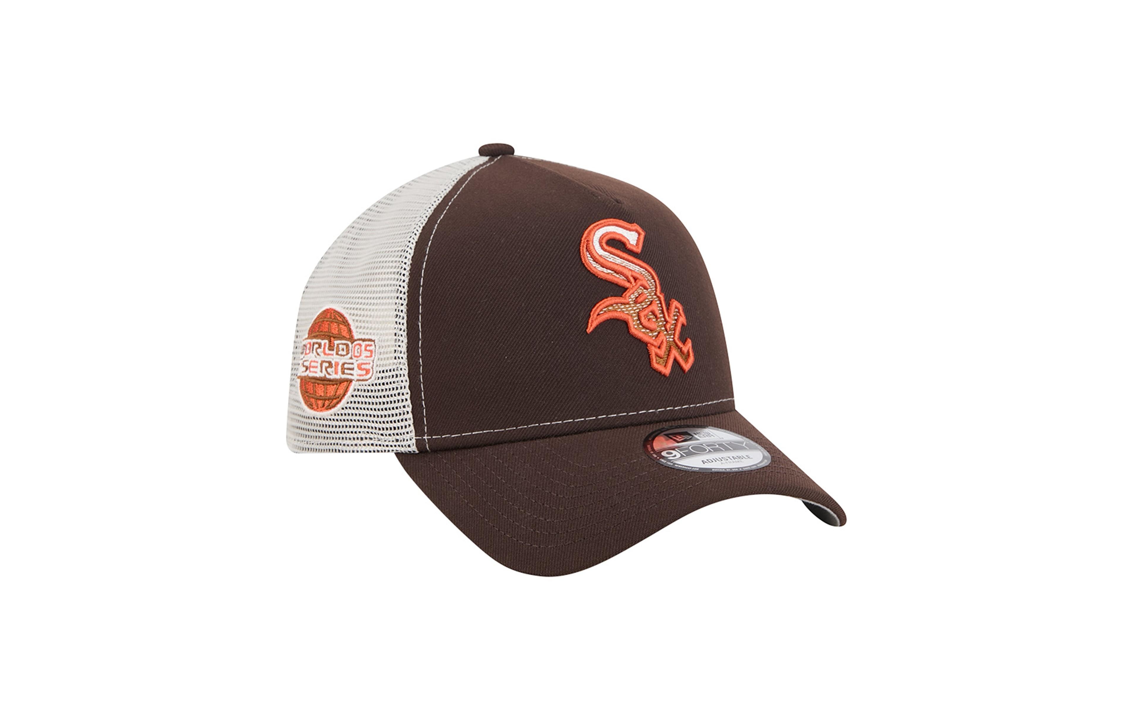 New Era Men's Brown Chicago White Sox Pumpkin Spice 9FORTY A-Frame Adjustable Trucker Hat