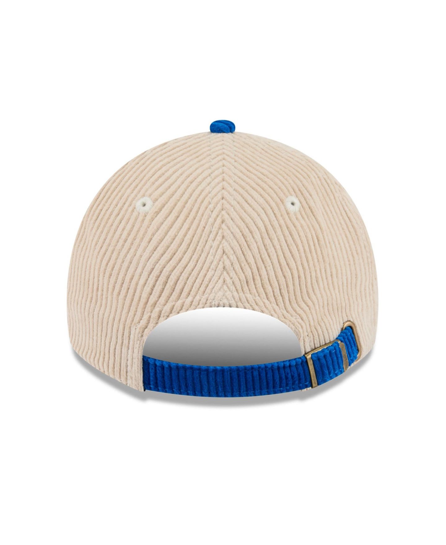 Мужская кепка New Era Cream/Blue New York Knicks Tonal Corduroy Casual Classic Adjustable Hat — фото 4