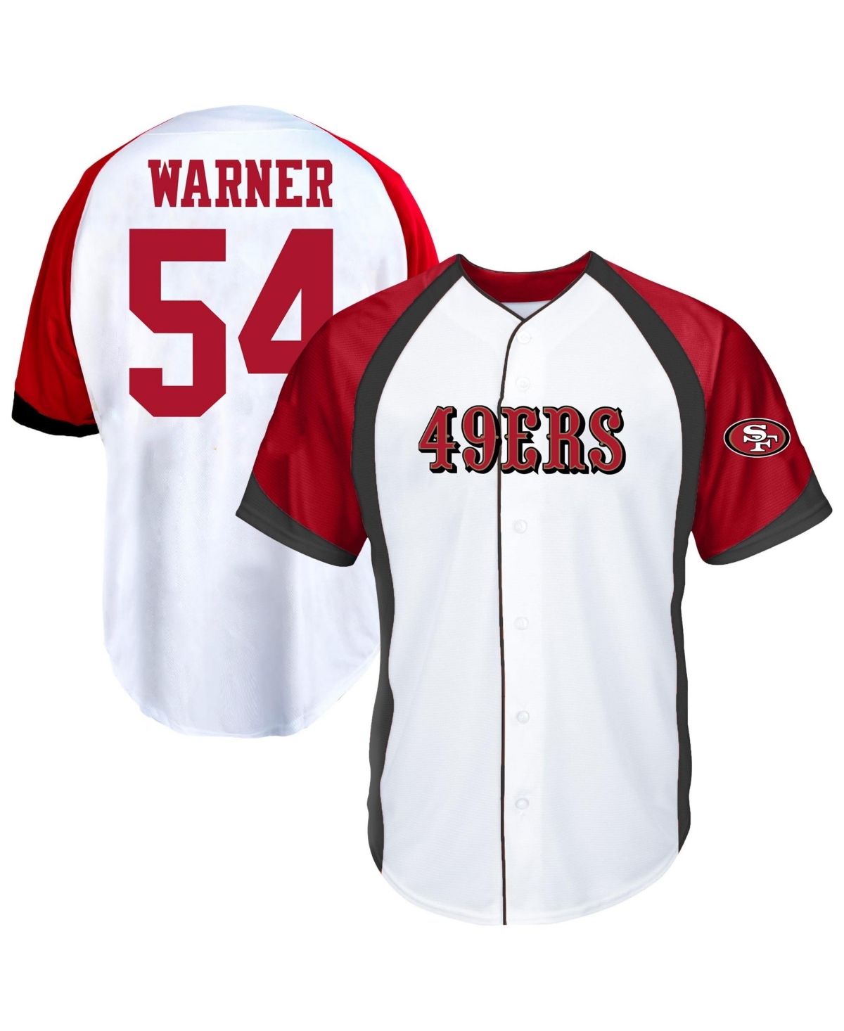 Fanatics Men's Fred Warner White San Francisco 49ers Big Tall Button-Up Baseball Jersey - White