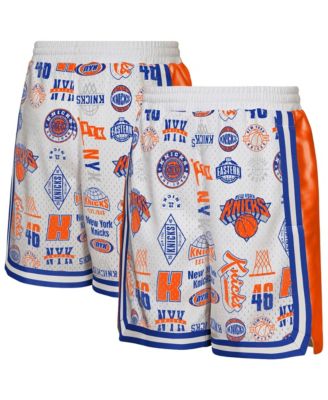 Big Boys' and Girls' White New York Knicks Ball Hog Dazzle Basketball Short