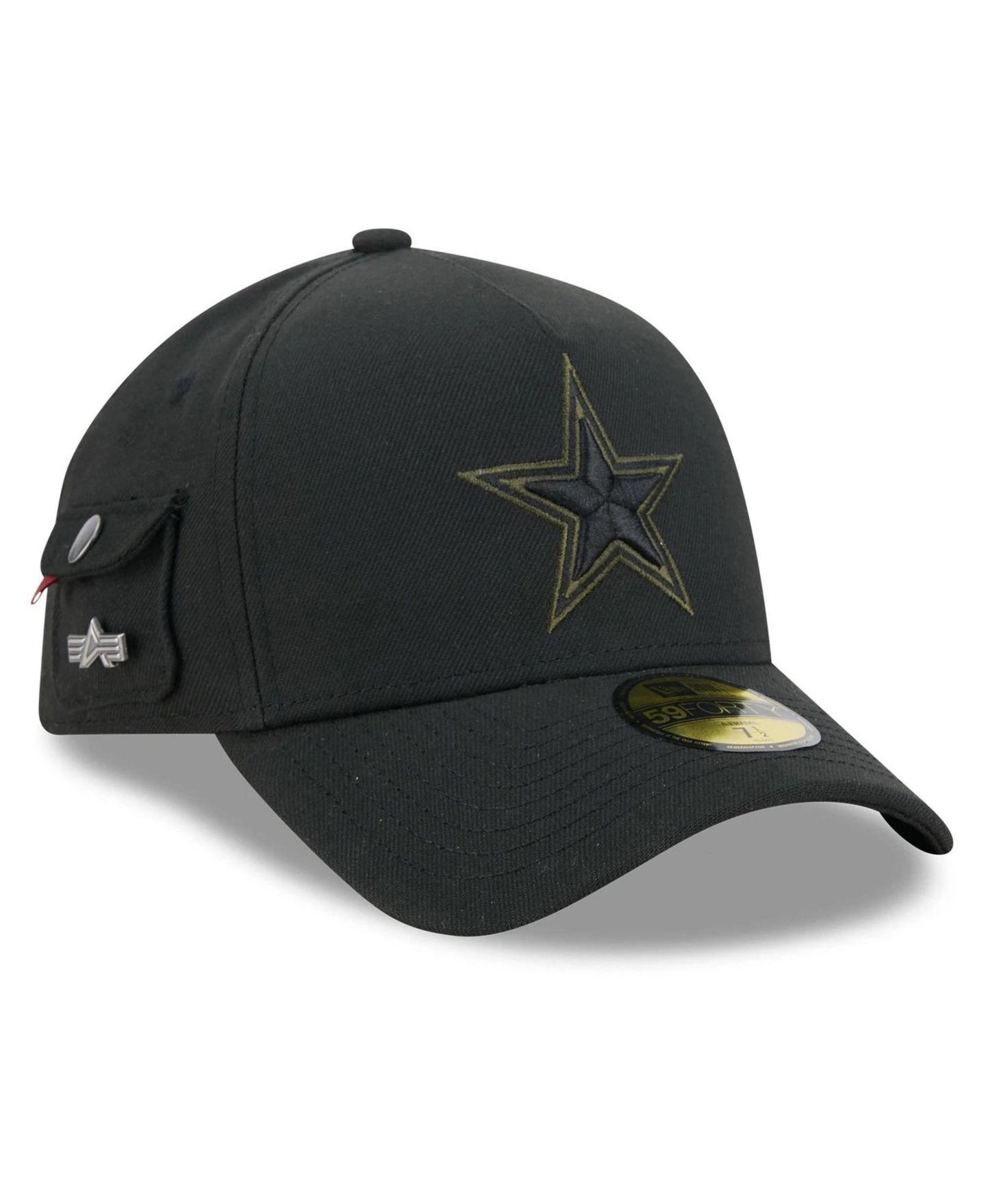 Мужская кепка New Era X Alpha Industries Black Dallas Cowboys A-Frame 59FORTY Fitted Hat — фото 3