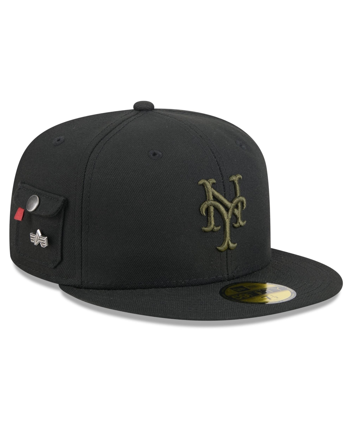 New Era X Alpha Industries Men's Black York Mets 59FIFTY Fitted Hat