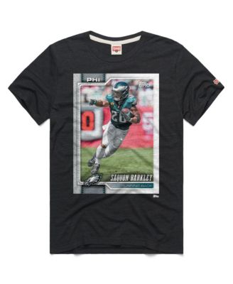 Men's and Women's Saquon Barkley Charcoal Philadelphia Eagles NFL Topps Trading Card Tri-Blend T-Shirt