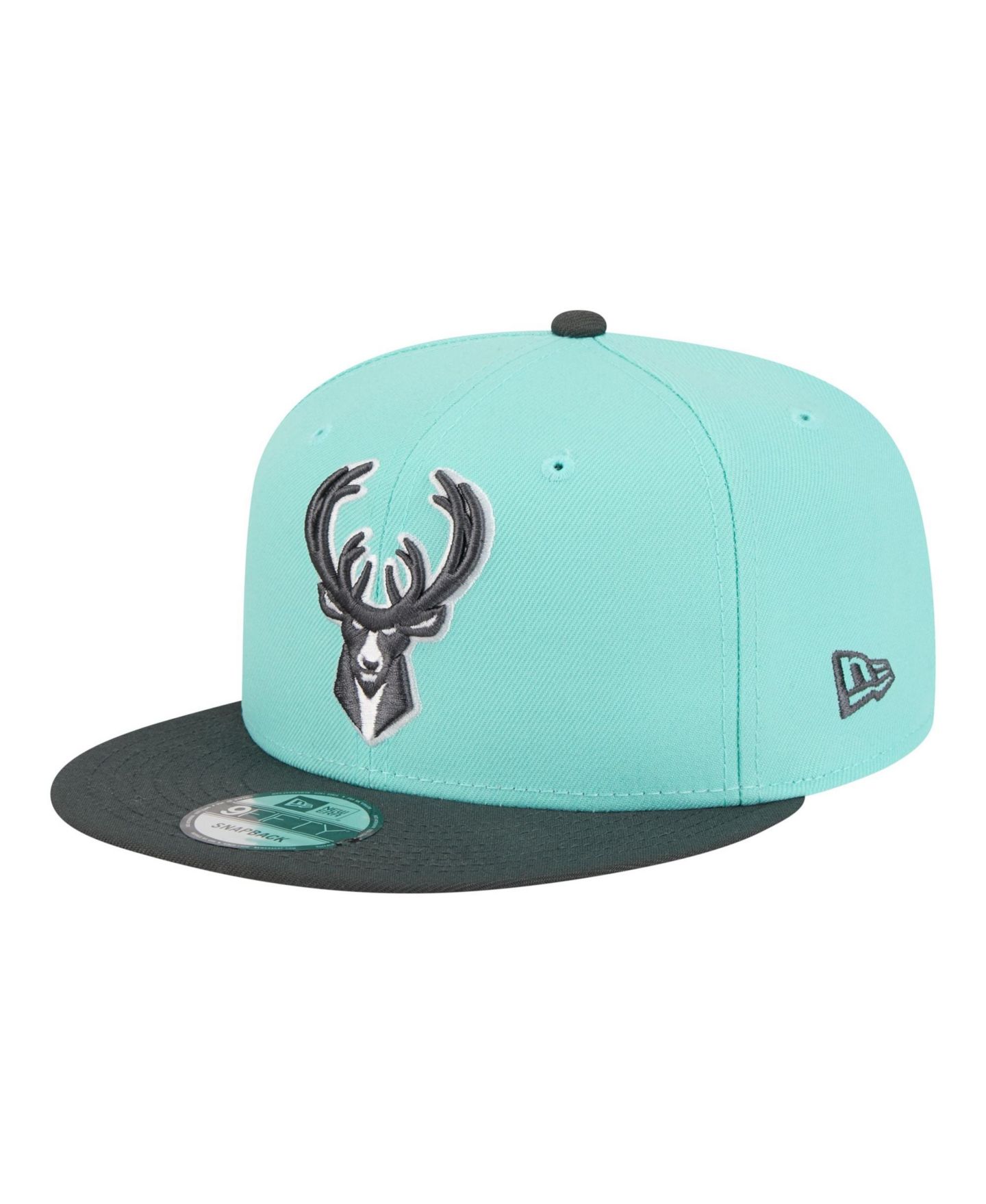 Мужские головные уборы New Era Turquoise/Charcoal Milwaukee Bucks Color Pack Two-Tone 9FIFTY Snapback Hat — фото 1