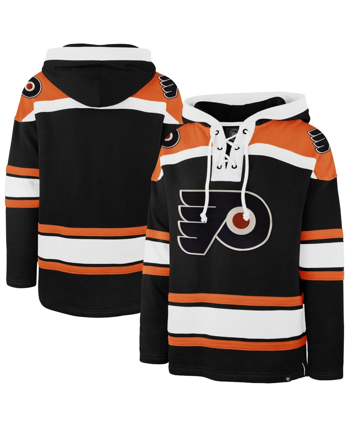 '47 Brand Men's Black Philadelphia Flyers Superior Lacer Hoodie - Black