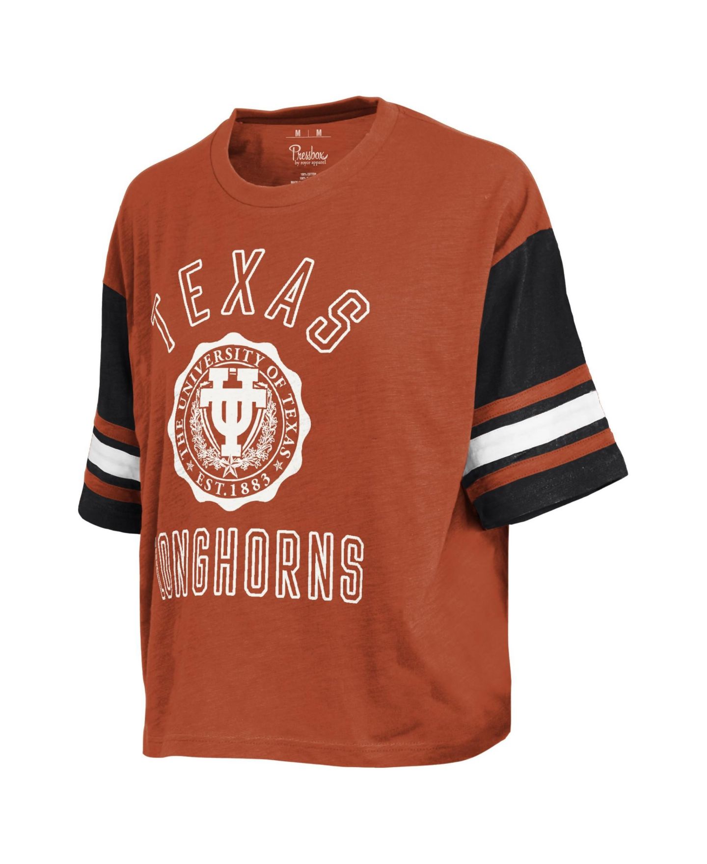 Женская футболка Pressbox Texas Orange Texas Longhorns Sunday Color block Seal — фото 2