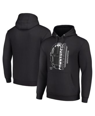 Men's and Women's Black Washington Commanders Half Helmet Logo Pullover Hoodie