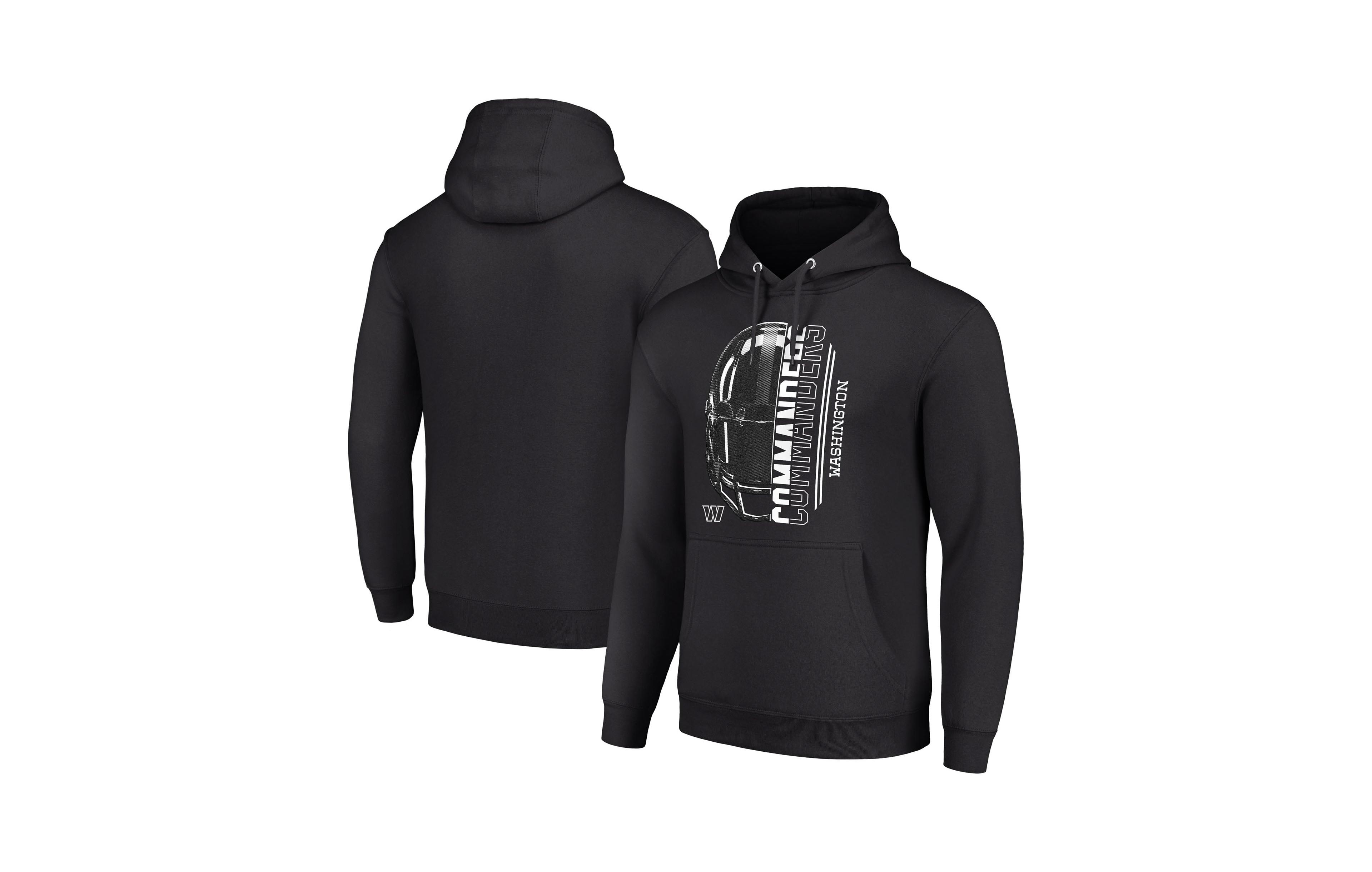 Starter Men's and Women's Black Washington Commanders Half Helmet Logo Pullover Hoodie