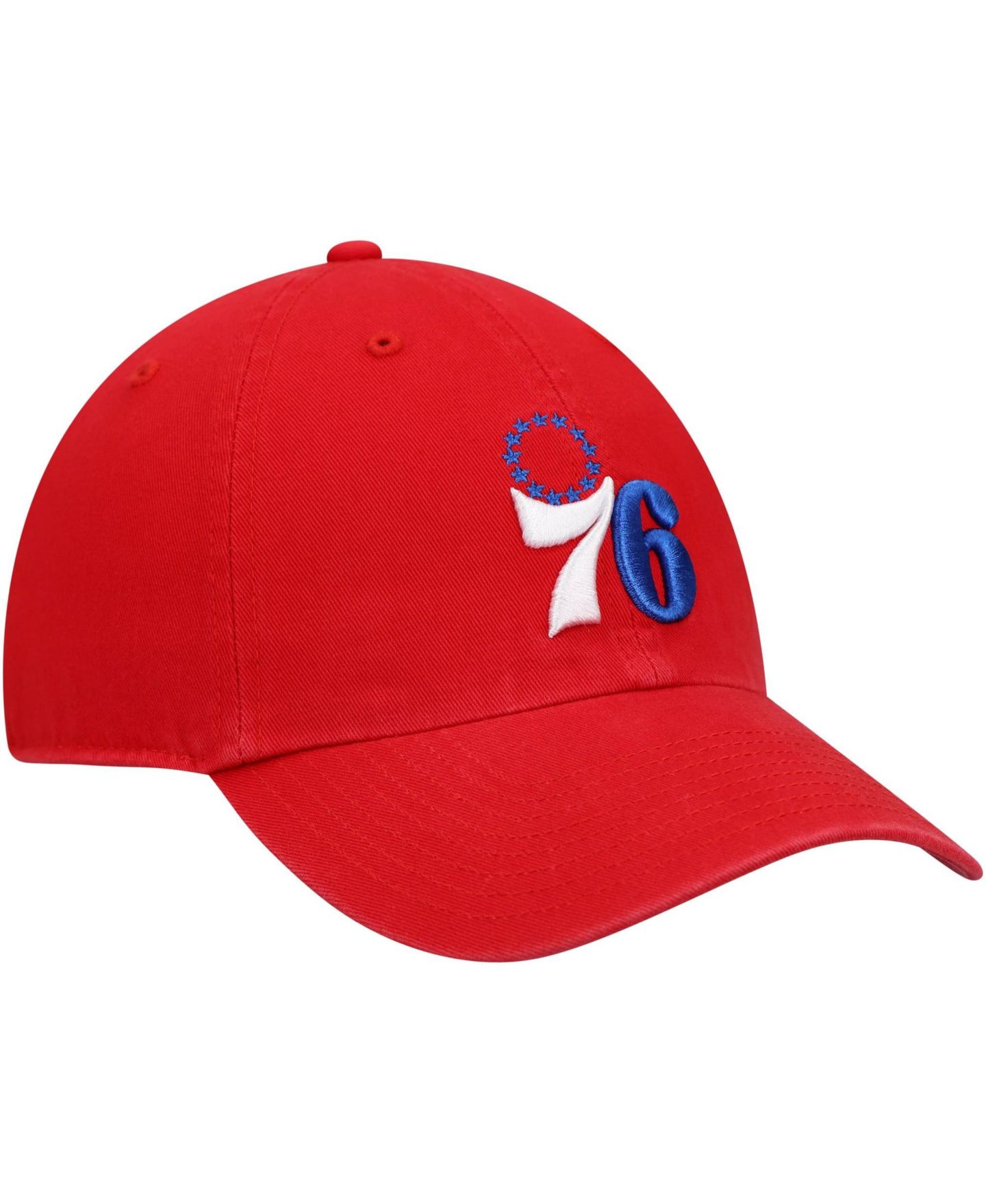 Мужская кепка '47 Brand Red Philadelphia 76ers Core Logo Clean Up Adjustable Hat — фото 3