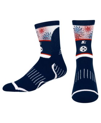 Big Boys' and Girls' Navy Pittsburgh Steelers Americana Firework Crew Socks
