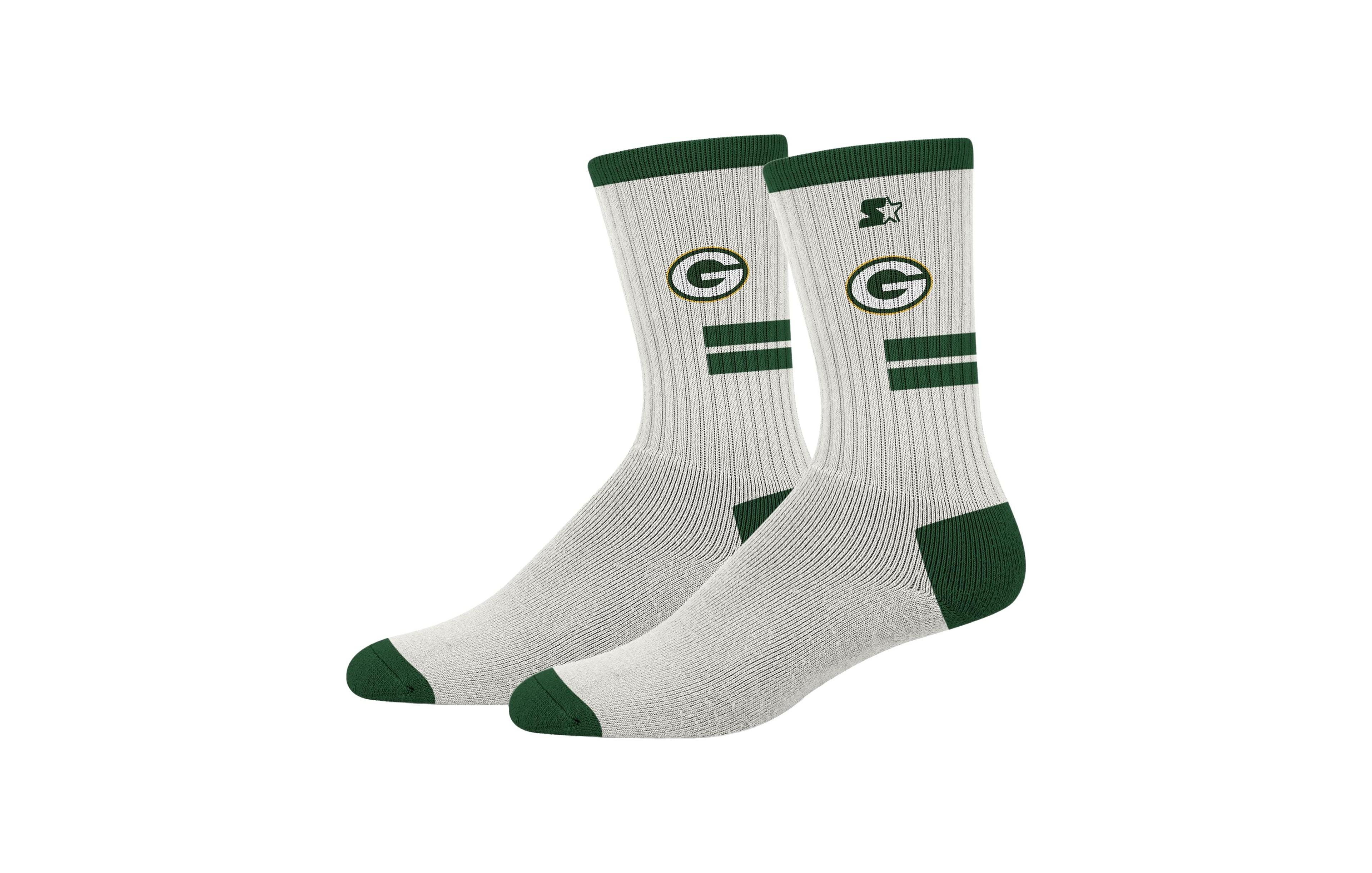 Starter Men's and Women's Cream Green Bay Packers Premiere Cushioned Crew Socks