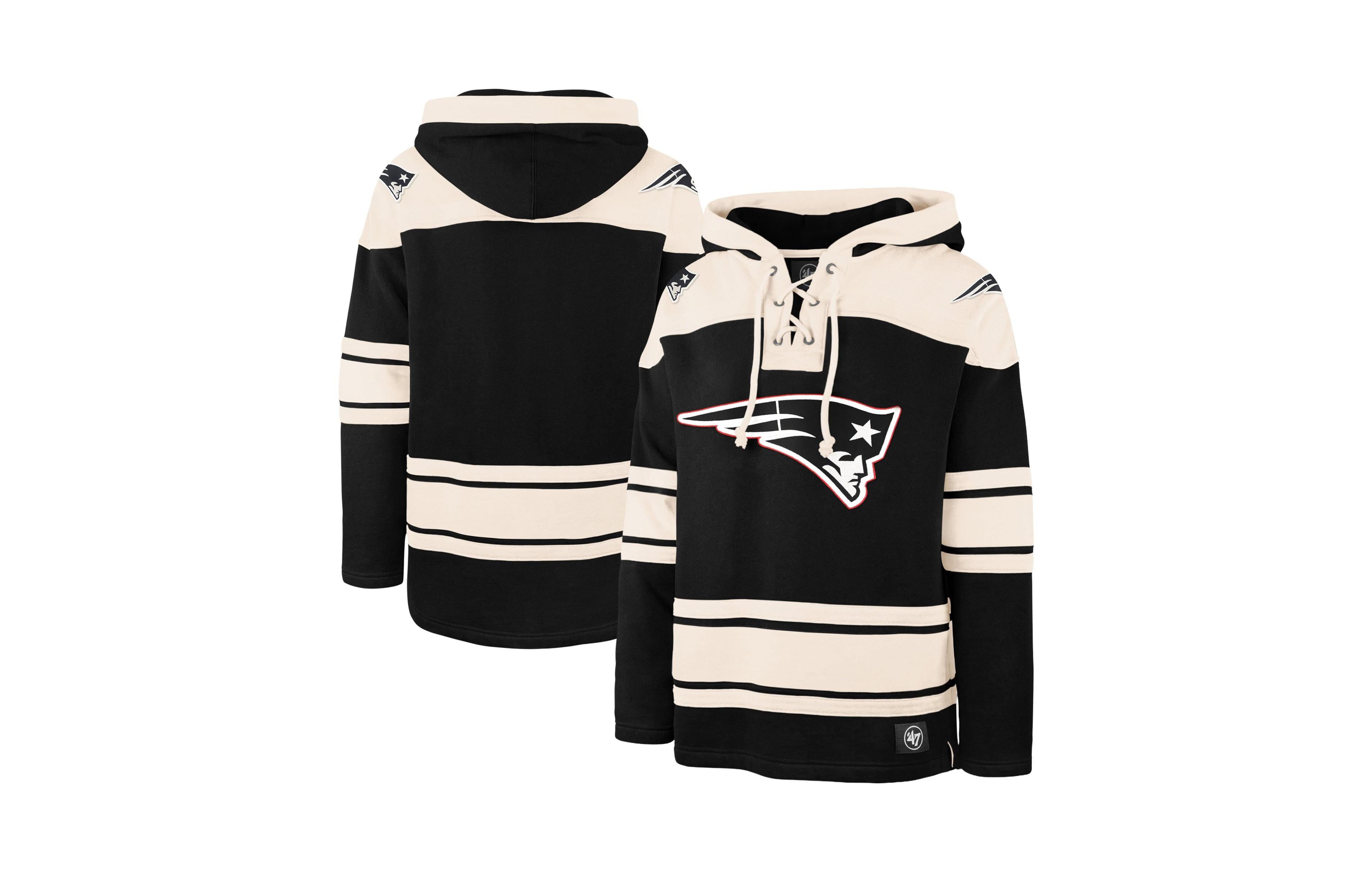'47 Brand Men's Black New England Patriots Superior Lacer Hoodie